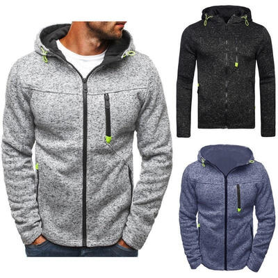 

Mens Zipper Hoodies Hooded Sweatshirt Jacket Coat Sports Gym Fitness Jogging