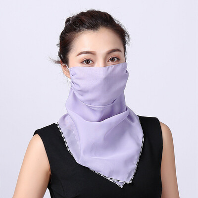 

Mask dustproof&breathable female sunscreen summer thin section UV protection washable chiffon neck scarf large mask