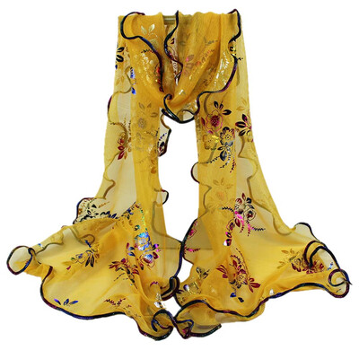 

Gobestart Women Colorful Flower Printing Lace Scarf Long Soft Wrap Shawl Stole Pashmina