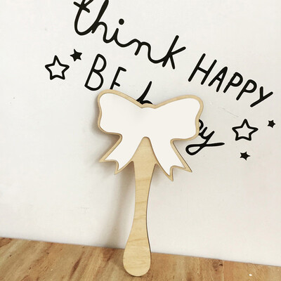 

Toponeto Nordic Wooden Mirror Cartoon Butterfly Rabbit Baby Kids Room Decor Handle Mirror
