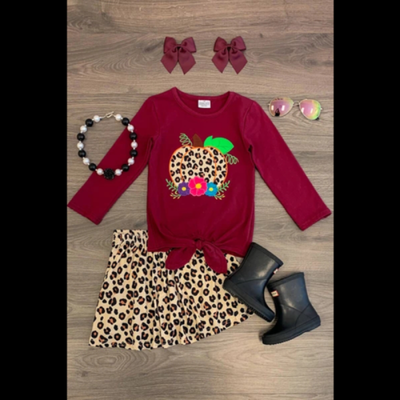 

USA Toddler Kids Baby Girls Leopard Tops Skirt Dresses Outfits Princess Clothes