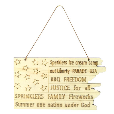 

Gobestart Wooden Hanging Plaque Happy 4th Of July Sign Wall Home Independence Day Decor