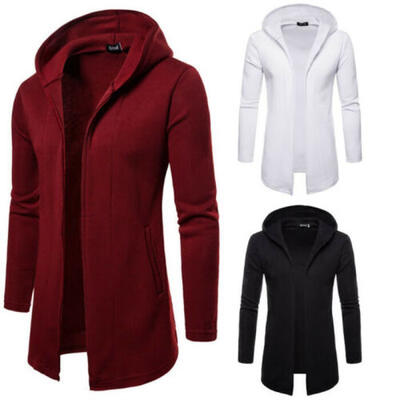 

New Fashion Men Hooded Cardigan Hoodie Long Sleeve Sweater Jacket Coat Outwear