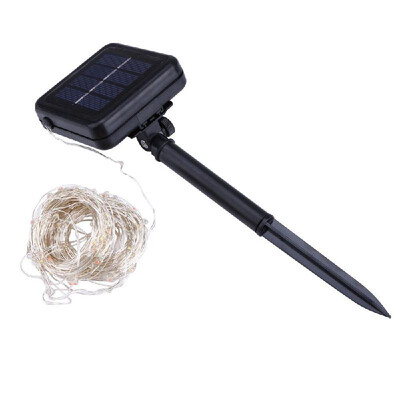 

BZ637 20M 200 Bulbs Solar Power Chargeable Clear Outdoor Decoration Festoon Party Garden Yard Fence Lamp Holiday Silvery Copper Wi