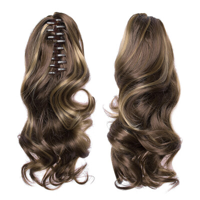 

Gobestart Long Hair Bun Wig PonyTail Matte High Temperature Silk Fiber Claw Clip 17 Inch