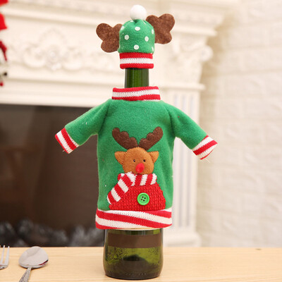 

New Christmas Wine Bottle Clothing Christmas Embroidery Cartoon Christmas Decor