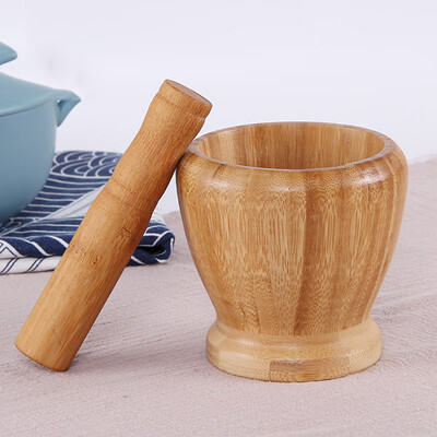 

Home Kitchen Bamboo Artifact Garlic Press Pot Pedestal Bowl Masher Grinder Tool