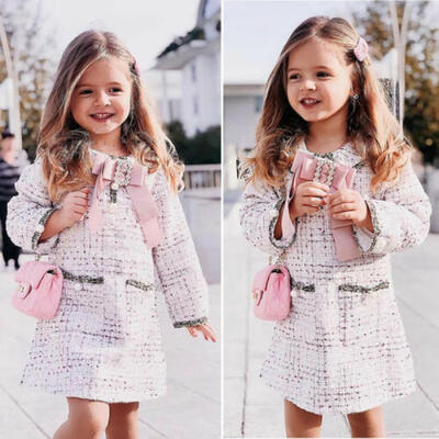 

UK Cute Infant Kid Baby Girl Plaid Skirt Coat Tutu Dress Party Clothes Outerwear