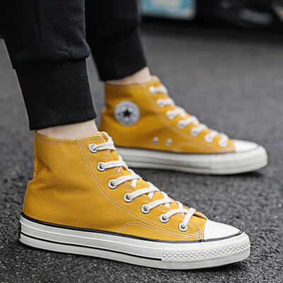 

Old Beijing cloth shoes male students Korean version fashion Baitao Summer Gaobang casual shoes high-top canvas shoes