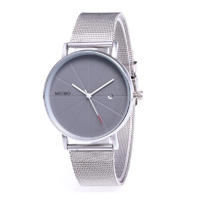 

High-end Business Casual Elegant Quartz Watch Calendar Wristwatch with Knitted Strap Band