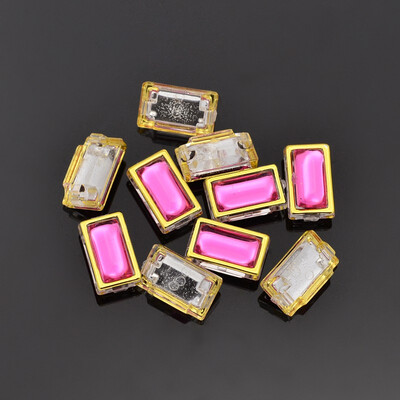 

Sew on Taiwan Acrylic Garment Accessories Rectangle Fuchsia 125x75x7mm Hole 1mm