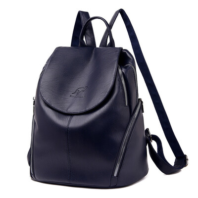 

Fashion simple shoulder bag ladies 2019 new soft leather outdoor backpack