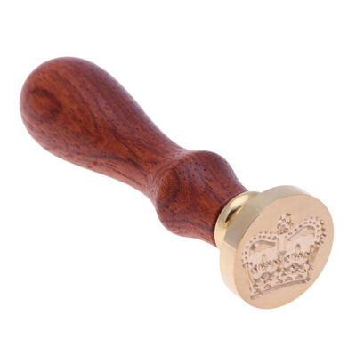 

Crown Pattern DIY Retro Wood Stamp Customs Insurance Sealing Wax Seal Post