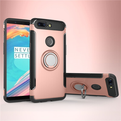

Back Cover For Huawei Honor 8 Case Car Holder Stand Hard PC Silicon Ring Suction Bracket Celulars Fecoprior