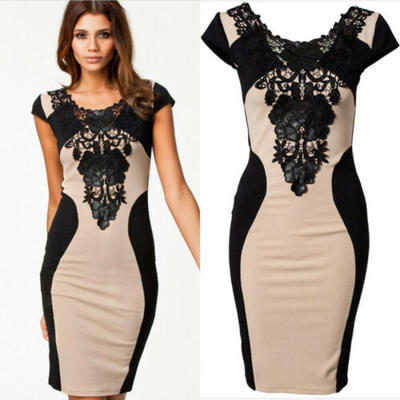 

US Women Lace Pencil Bodycon Formal Prom Party Cocktail Evening Short Mini Dress