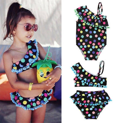 

Girls Kids Tankini Set Swimwear Bikini Swimsuit Swimming Costume Bathing Suit 2-7Y