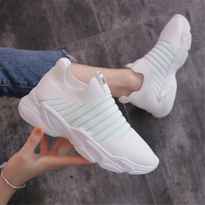 

Fashion Sneakers Woman Vulcanized Shoes Platform Sneakers Air Mesh Breathable Sock Shoes Woman White Footwear Zapatos De Mujer