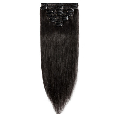 

100 Real Human Hair Clip in Human Hair Extensions Full Head Hair Extensions Remy Human Hair Silky Straight 8 Pieces