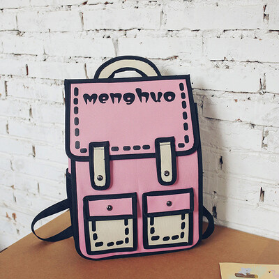 

3D stereoscopic Lin Miao same schoolbag female Korean version of high school junior high school students campus backpack teenagers