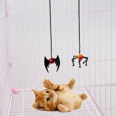 

Pet Halloween Cat Toy Small Ball With Bells Spring Playing Rope Pet Cat Supplies Toys For Gatos