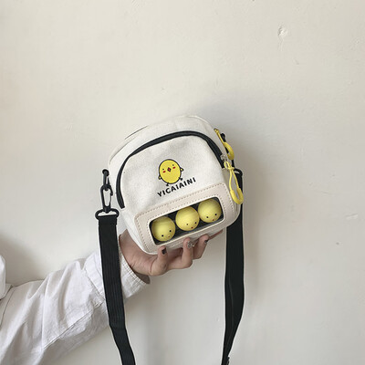 

Tailored Women Contrast Color Cute Student Canvas Bag Versatile Shoulder Messenger Bag