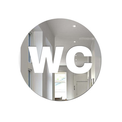 

Acrylic 3D Mirror Wall Sticker WC Toilet Door Entrance Sign DIY Decal Mural