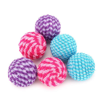 

6pcsset Elastic Cotton Rope Multicolor Ball Pet Cat Chew Interactive Toys