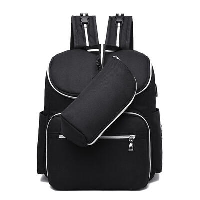 

2pcsset Fashion Mummy Large Capacity Backpack Handbags USB Square Knapsack