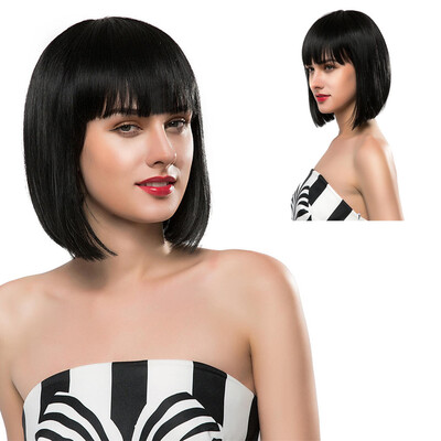 

〖Follure〗Sexy Women Short Black Bobo Wig Party Synthetic Fashion Wigs