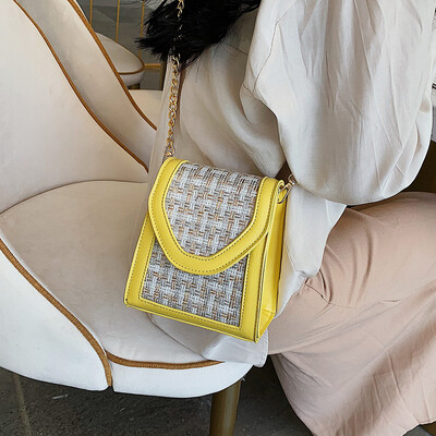 

Advanced sense bag foreign air bag 2019 new wave Korean version of the wild Messenger bag fashion contrast color chain small square bag