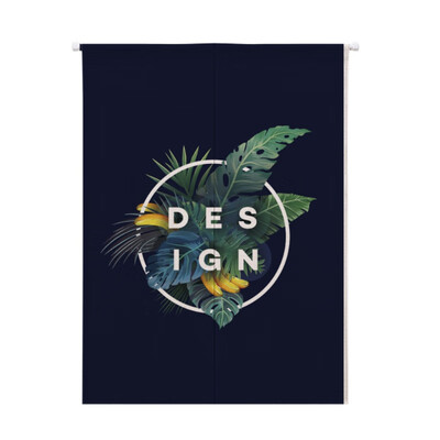 

Plant Green Leaves Printed Japanese Style Doorway Curtain Hanging Tapestry For Home Decoration