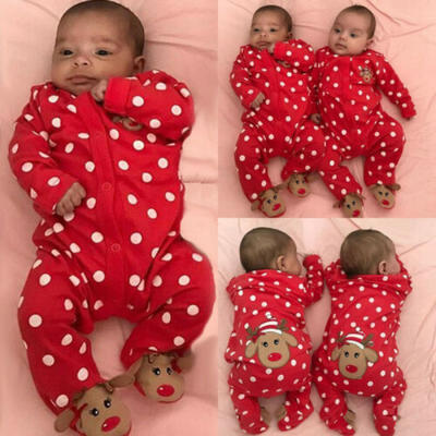 

US Newborn Baby Girl Boy Christmas Clothes Deer Romper Jumpsuit Bodysuit Outfits