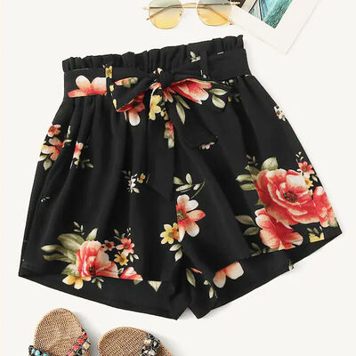 

NEW Womens Ladies High Waist Summer Casual Floral Beach Sport Hot Pants Shorts