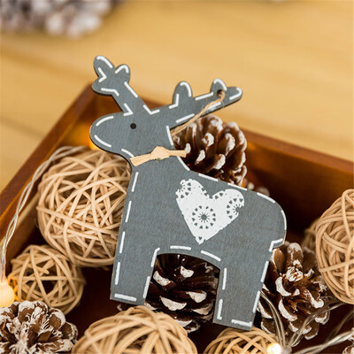 

Gobestart Wooden Mini Christmas Tree Deer Hanging Pendant Ornaments Christmas Home Decor