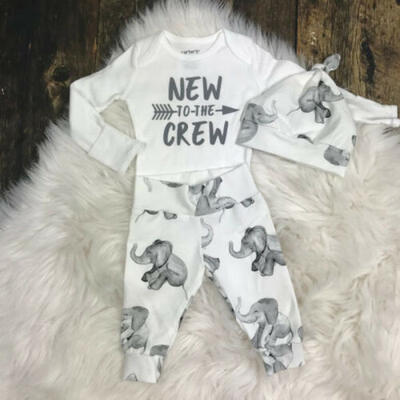 

3PCS Newborn Infant Baby Girl Boy Romper Jumpsuit Bodysuit Pants Clothes Outfits