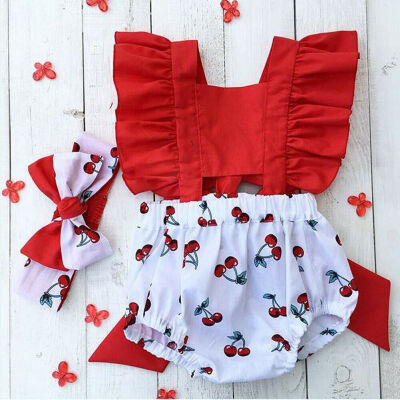 

Newborn Baby Girl Ruffle Romper Bodysuit Sunsuit Summer Clothes Outfits 0-18M