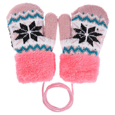 

Warm Winter Baby Kids Knitted Elastic Thickened Ski Casual Mittens Gloves
