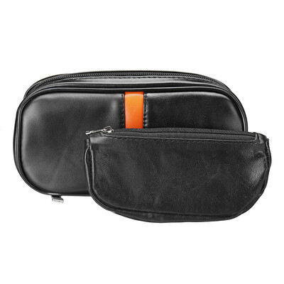 

Tobacco Pouch Portable Durable Smoking Pipe Case Bag Holds 2 Pipes Soft Leather
