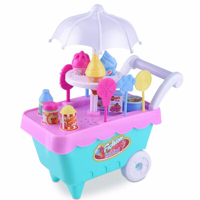 

Gobestart Children Gift Ice Cream Cart Play Set Kids Pretend play Toy Food Toys Education