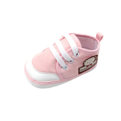 

Newborn Bear Printed Lace-up Casual Sneakers Baby Shoes Baby Toddler Shoes Infant Non-slip Breathable First Walkers