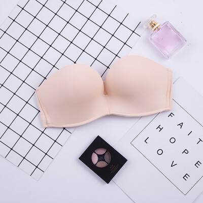 

〖Follure〗Women Sexy Lingerie Strapless Antiskid Invisible Bra No Trace Half Cup Underwear