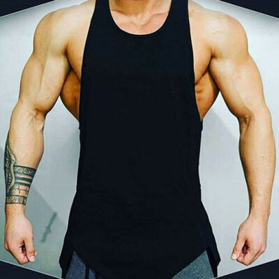 

Men Muscle Sleeveless Tank Top Gym T Shirt Sport Fitness Vest Workout GYM Tee