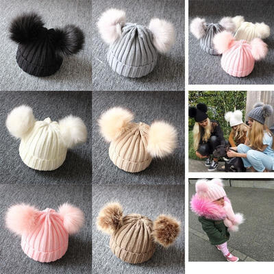 

Newborn Baby Infant Winter Warm Knit Hat Pompom Ball Beanie Cap Ski Hats Cute