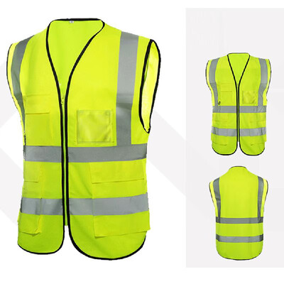 

120055 Reflective Safety Vest High Visibility Safety Vest Bright Neon Color Breathable Vest with 2-inch Reflective Strips for Cons