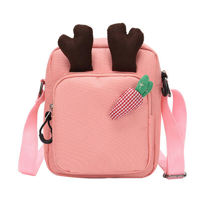 

Lovely Deer Horn Carrot Solid Color Zipper Women Mini Crossbody Shoulder Bag