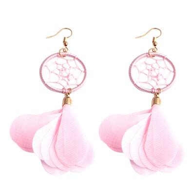 

Ethnic Women Dreamcatcher Fabric Pendant Hook Ear Drop Dangle Earrings Jewelry