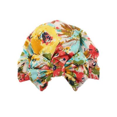 

Cute Flower Bonnet Hat Cap with Big Bow For Baby Girl Infant Newborn Hair