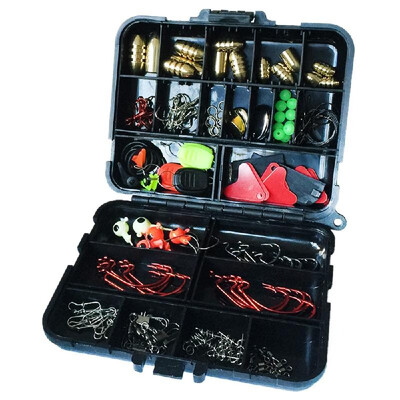 

20 Kinds 128pcs Fishing Accessories Hooks Fishing Swivels Weight Fishing Sinker with Storage Box