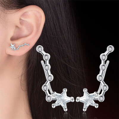 

Star Cubic Zirconia Stud Earrings For Women Cocktail Party Fashion Jewelry Valentines Day Gift Prevent Allergy E218
