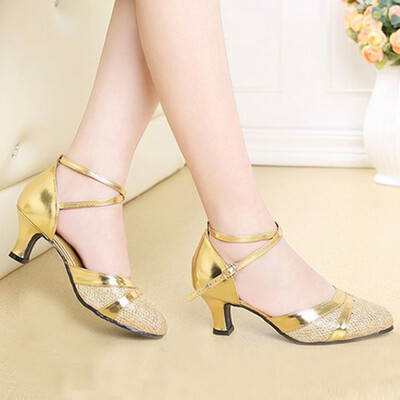 

Rose Womens Ballroom Tango Latin Salsa Dancing Shoes Sequins Shoes Social Dance Shoe